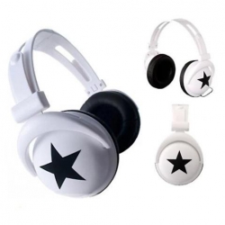 Słuchawki nauszne białe z gwiazdą JACK 3,5mm