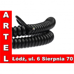 Przewód przyłączeniowy spiralny 3x1mm 5m czarny 
