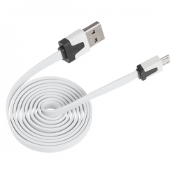 Przewód USB - wtyk micro USB biały 1m