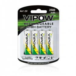 Baterie akumulatorki AA 2500mAh Vipow BAT0021 4szt