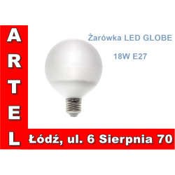 Żarówka LED GLOBE 18W E27 ciepła śred. 12cm