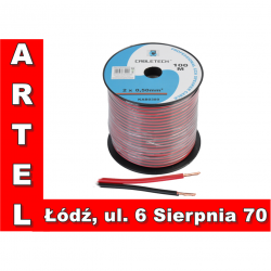 Przewód głośnikowy 2x0,5mm czarno czerwony CCA