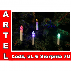 Lampki choinkowe tradycyjne świeczki LED 20 kolor