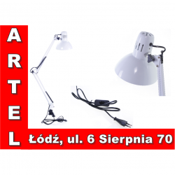 Lampa kreślarska mocowana do blatu LK-01 biała