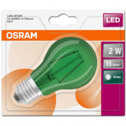 Żarówka GLS LED 2W E27 zielona Osram Decor