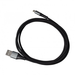 Przewód USB 2.0 / micro USB czarna plecionka 1,5m -4279